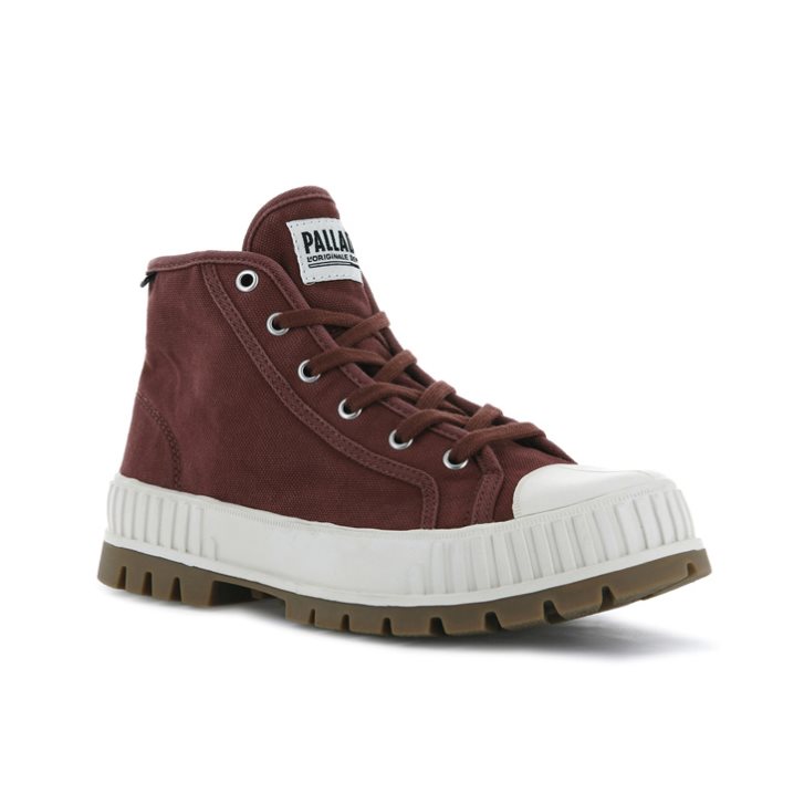 Palladium Pallashock Mid OG High Tops Sneakers Dames Bordeaux | NL 46NPBHR